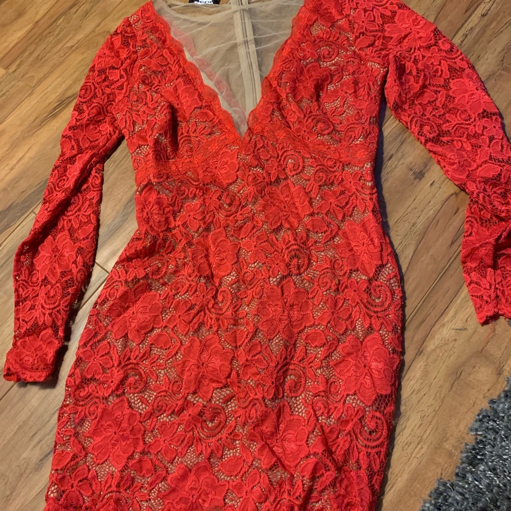 Bebe red lace dress